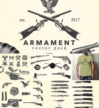 Vintage guns illustration pack