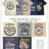 Vintage motorcycle T-shirt print set