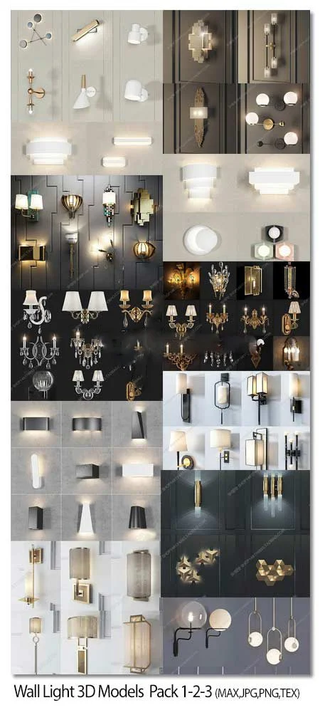 Wall Light Collection 3d Models