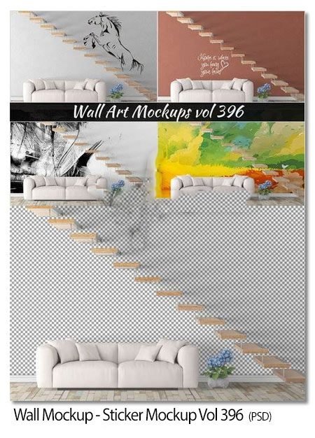 Wall Mockup-Sticker Mockup Vol 396