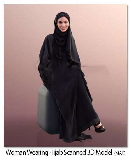 Woman Wearing Hijab Scanned 3D Model