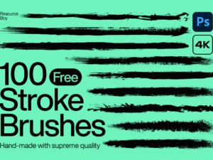 100 4K Stroke Brushes For Photoshop